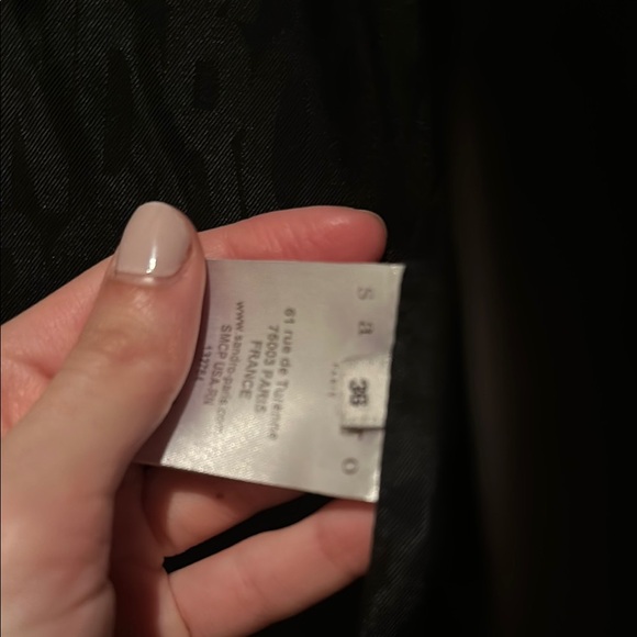 Sandro Black Long Wool Coat - Picture 4 of 5